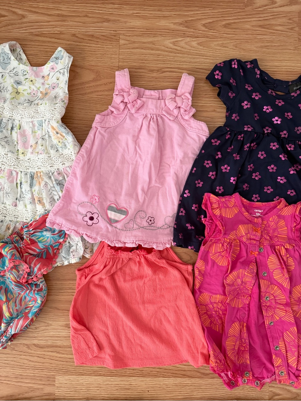 Lot of 6 girls clothes Tommy Bahama Pink Sundress Casual shirt 12 months